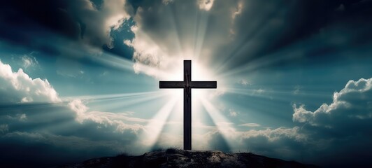 Fototapeta premium cross christ jesus with generative ai