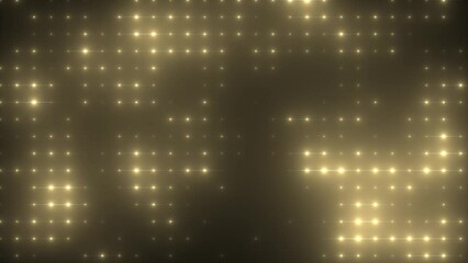 Abstract loop glowing yellow orange disco wall with bright light bulbs abstract background. Video 4k. 60 fps