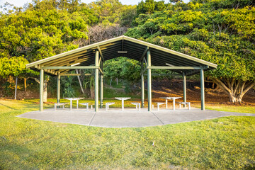 Picnic shelter in a park on the Gold Coast in Australia