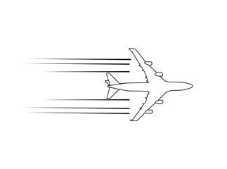 airplane in the sky make with vector 