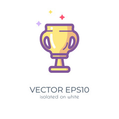 Cute colorful trophy isolated on white