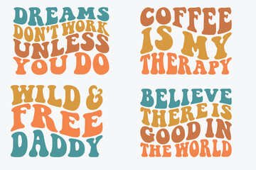 Coffee is my therapy summer day retro wavy SVG bundle T-shirt designs