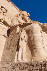 The Main statue at Abu Simbel temple. Egypt.