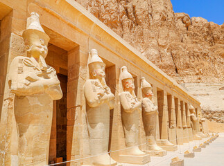 Statue of the Queen Hatshepsut's at the Hatshepsut temple in Luxor, Egypt