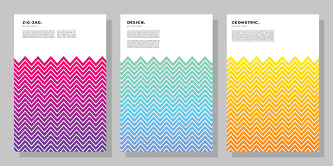 Colorful horizontal zigzag background template copy space for poster, banner, cover, pamphlet, leaflet, or brochure