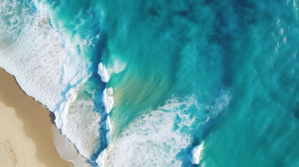 Obraz premium Waves on the beach as a background. Beautiful natural background at the summer time