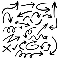 ArrowHand Drawn Doodle element isolated with white background