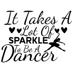 Ballet dancer typography illustration