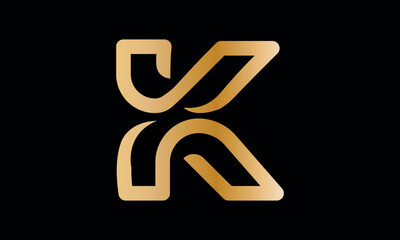 Alphabet K initial logo abstract vector template