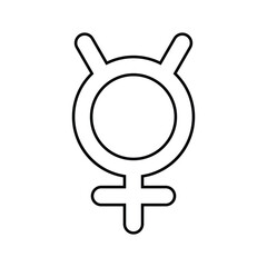 Mercury astrology icon design. planet symbol. isolated on white background. vector illustration