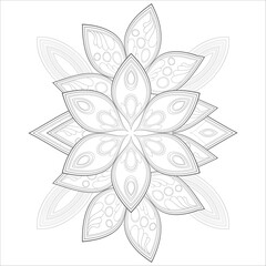 Coloring Books. Hand drawn flowers in zentangle style for t-shirt design or tattoo and coloring book
