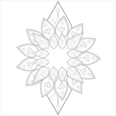 Coloring Books. Hand drawn flowers in zentangle style for t-shirt design or tattoo and coloring book