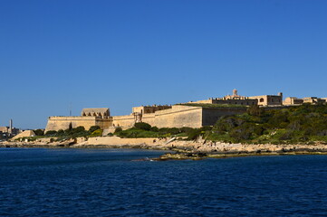 Fototapeta na wymiar Historical Fort on the Island Malta in the Mediterranean Sea