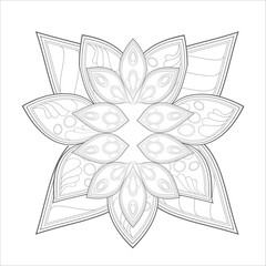 Coloring Books. Hand drawn flowers in zentangle style for t-shirt design or tattoo and coloring book