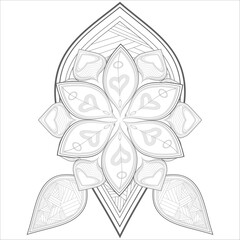 Coloring Books. Hand drawn flowers in zentangle style for t-shirt design or tattoo and coloring book