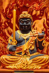 Decoration inside the beautiful Buddha Tooth Relic Temple in Singapore 