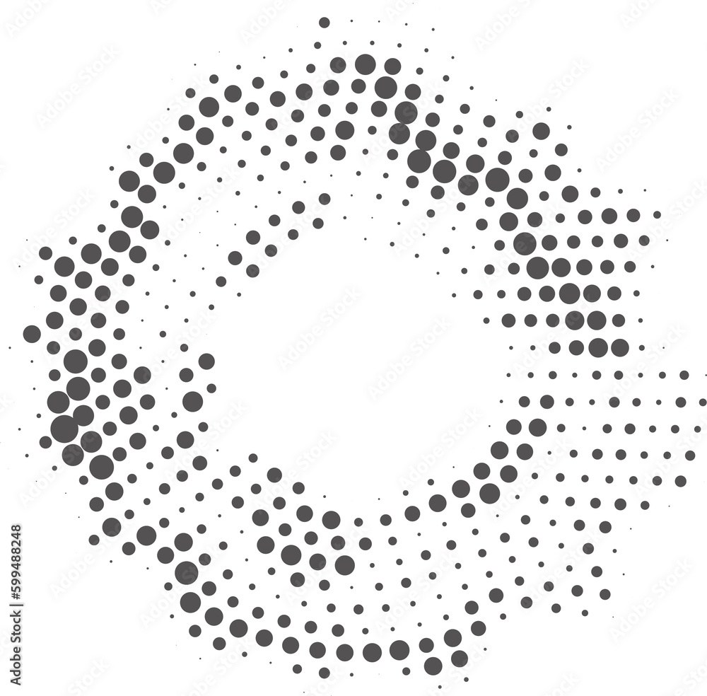 Poster dotted circle pattern. abstract halftone round. frame with random gradient gradation. grunge ring de