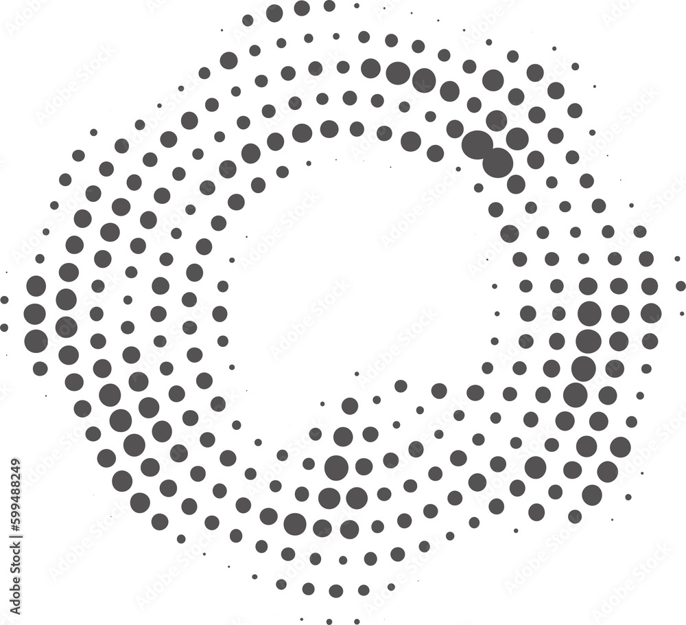Poster dotted circle pattern. abstract halftone round. frame with random gradient gradation. grunge ring de