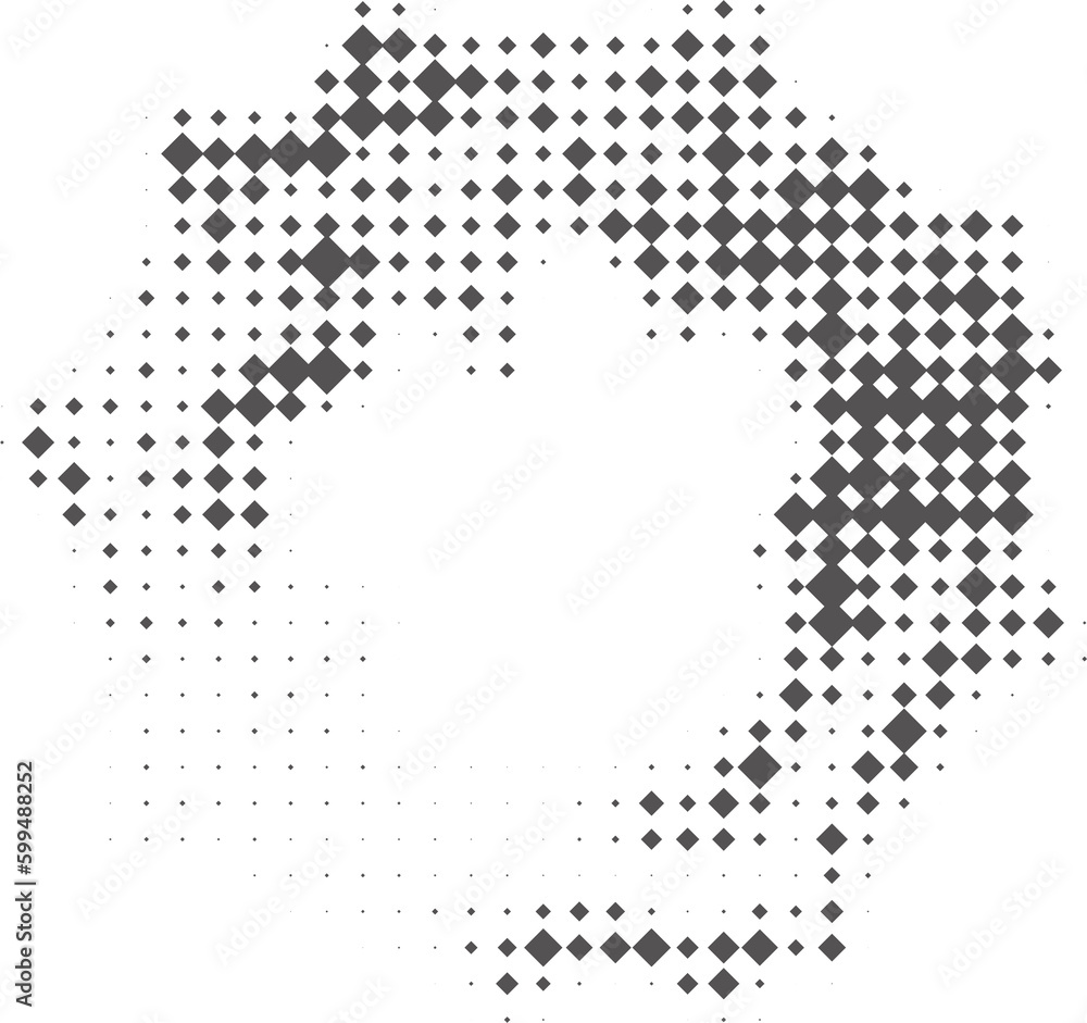 Poster dotted circle pattern. abstract halftone round. frame with random gradient gradation. grunge ring de