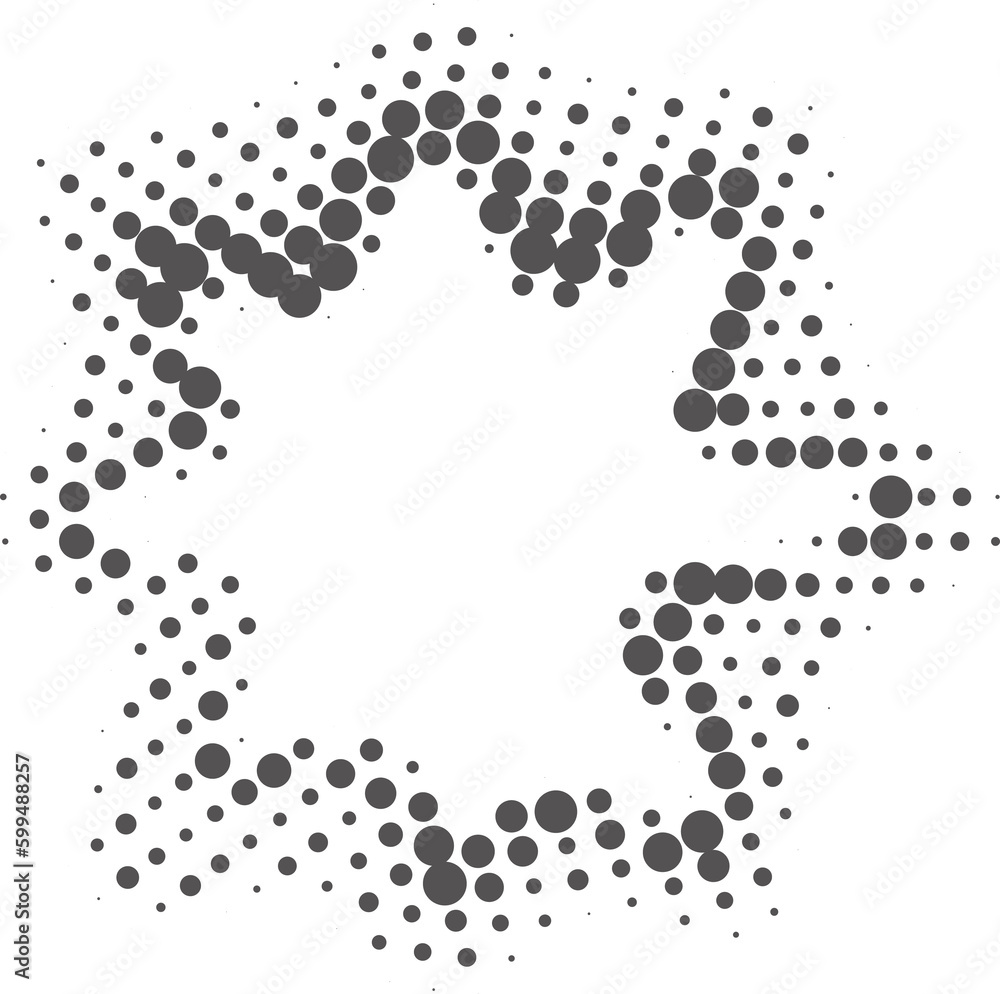 Poster dotted circle pattern. abstract halftone round. frame with random gradient gradation. grunge ring de