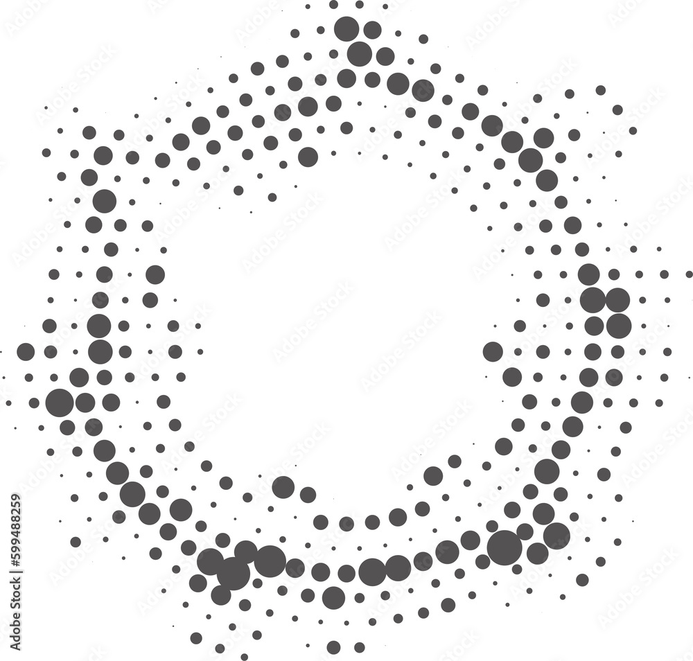 Poster dotted circle pattern. abstract halftone round. frame with random gradient gradation. grunge ring de