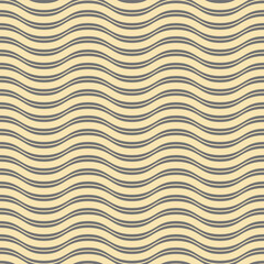 Seamless vector ornament. Modern wavy brown and yellow wavy background. Geometric modern pattern