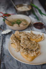 Batagor or abbreviated from Bakso Tahu Goreng, Sundanese and Indonesian: 