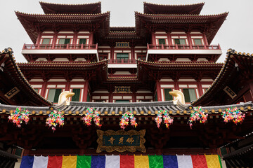 Chinese New Year 2023 at the entrance of Buddha Toothe Relic Temple in Singapore