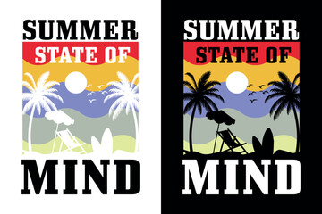 Summer t-shirt design bundle, summer beach vacation t-shirts, summer surfing t-shirt vector design