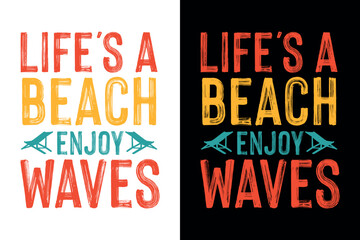 Summer t-shirt design bundle, summer beach vacation t-shirts, summer surfing t-shirt vector design