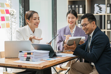 Asia business meeting   consultations of business people in the company's meeting room. 