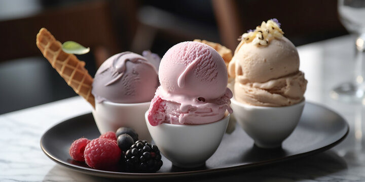 Eiskugeln als Desert KI