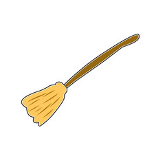 witch broom stick icon