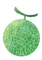 シンプルなメロンの水彩イラスト素材