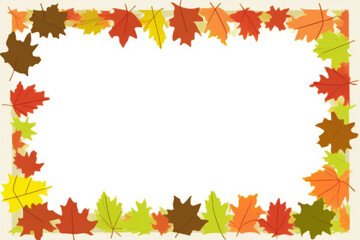 가을 단풍잎 배경의 프레임, 바탕, 백르라운드