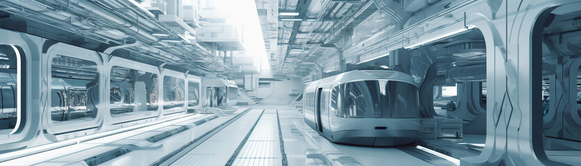Futurism High Speed Rail Station,created with Generative AI tecnology.