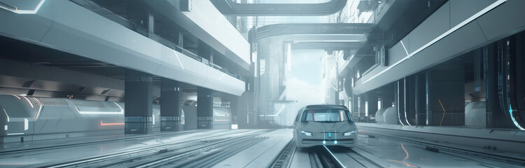 Futurism High Speed Rail Station,created with Generative AI tecnology.