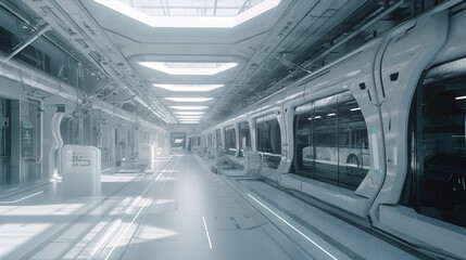 Futurism High Speed Rail Station,created with Generative AI tecnology.