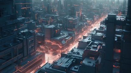 Futuristic abstract urban architecture,created with Generative AI tecnology.