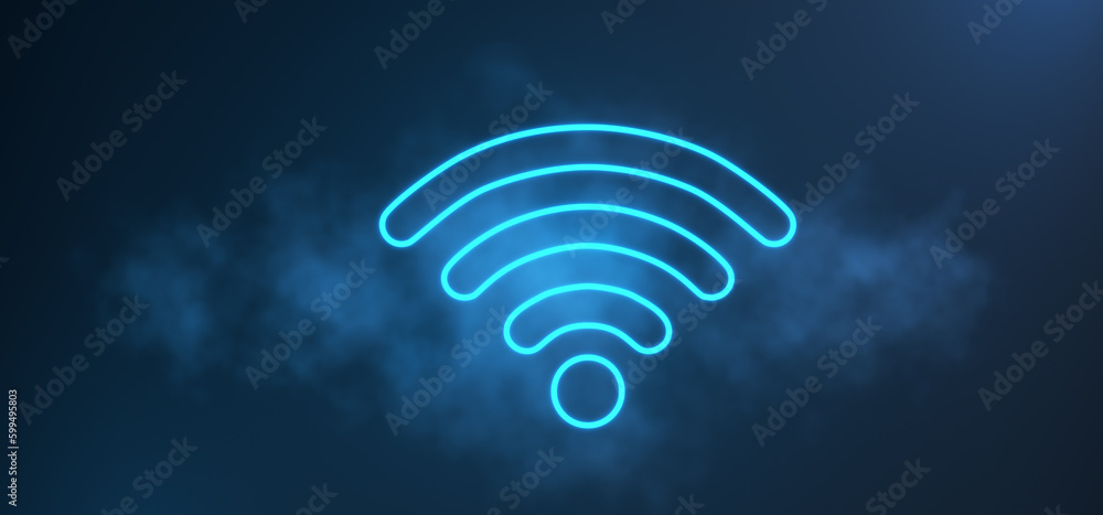 Aufkleber data radio concept. concept of wireless data transmission. wifi 6. 6g. 3d render.