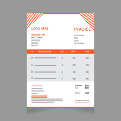 Corporate modern invoice design template.