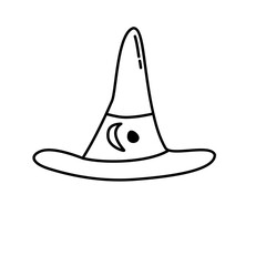 witch hat line icon
