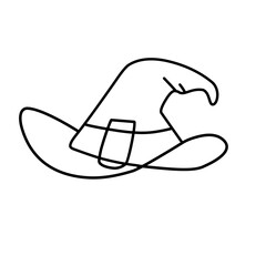 witch hat line icon