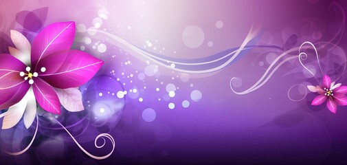abstract background banner, gradient color with bokeh glitter glow light, flora flower light trail, Generative Ai

