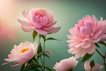 Obraz premium bouquet of pink roses Generative Ai