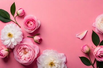 Fototapeta na wymiar bouquet of pink roses Generative Ai
