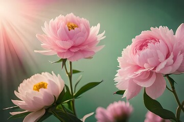 bouquet of pink roses Generative Ai