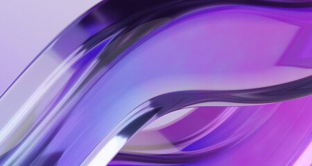 Abstract iridescent glass shape, 3d render iridescent luxury background design.
