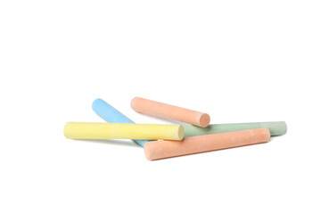 Color chalk isolated on white background, PNG