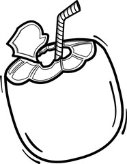 Silhouette of coconut vector illustration